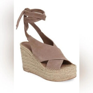 Marc Fisher LTD Andira Brown Tan Suede Platform
Wedge Sandals